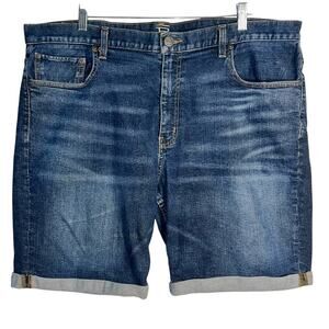 RYE Denim Jefferson Jean Shorts Size 38 Medium Wash Stretch Cuffed